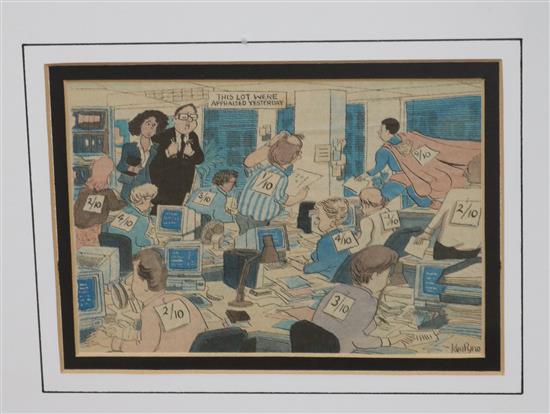 Three original cartoons by Robert Thompson